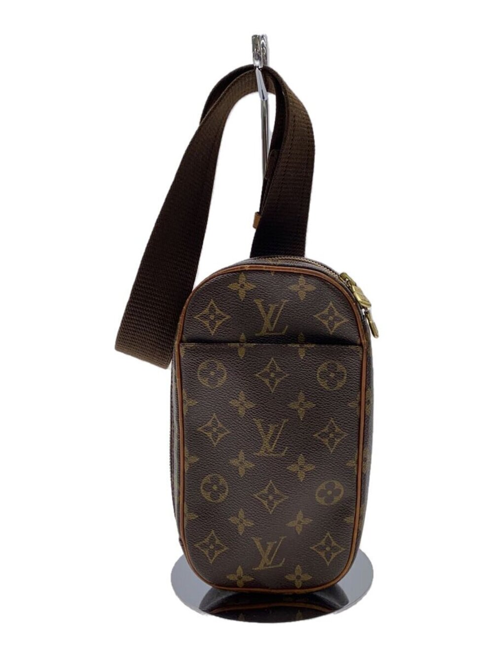 LOUIS VUITTON Pochette Gange Monogram Canvas Brown Leather Brown Monogram